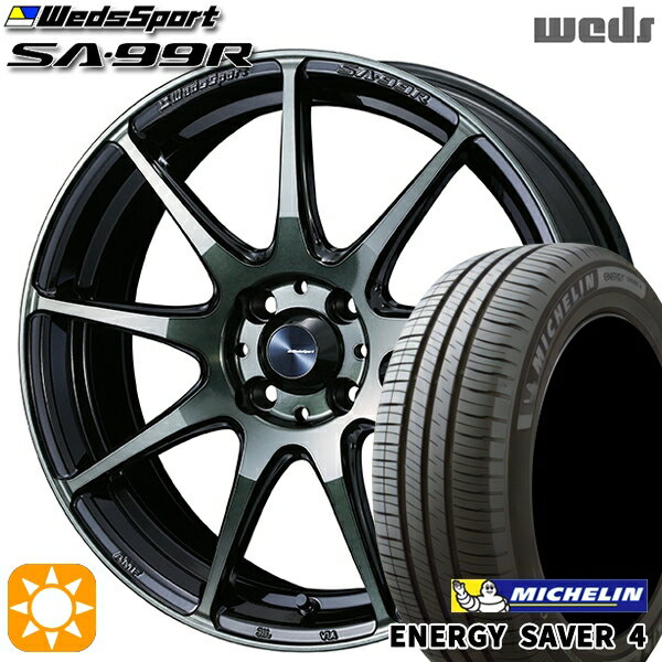【取付対象】アクア ヤリス 195/50R16 88V XL ミシュラン エナジーセイバー4 Weds ウェッズスポーツ SA99R WBC（ウォースブラッククリアー） 16インチ 6.5J 4H100 サマータイヤホイールセット