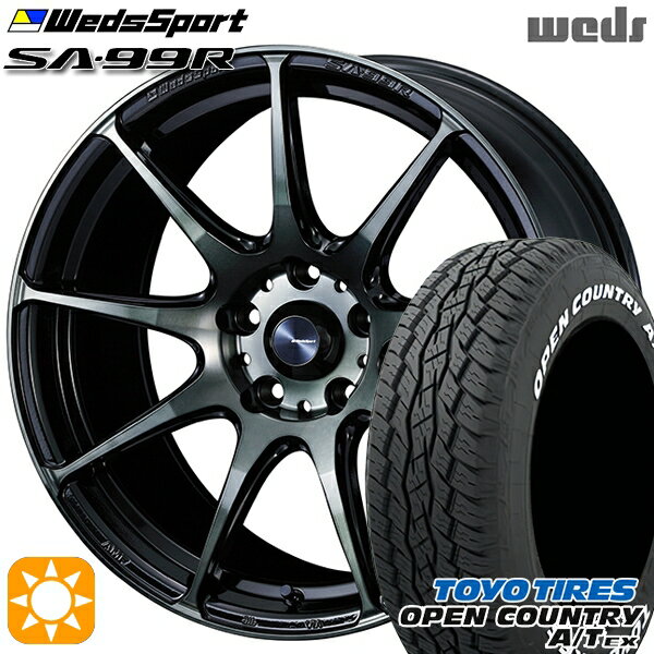 【取付対象】235/60R18 103H トーヨー オープンカントリーA/T EX Weds ウェッズスポーツ SA99R WBC（ウォースブラッククリアー） 18インチ 8.0J 5H114.3 サマータイヤホイールセット