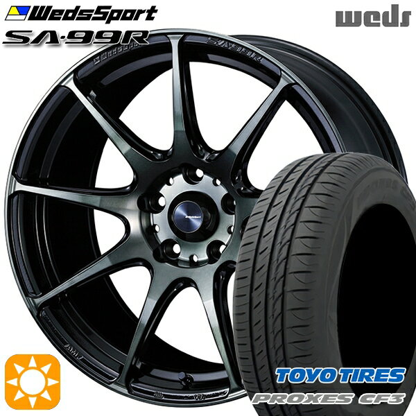 【取付対象】マークX スカイライン 225/45R18 95W XL トーヨー プロクセス CF3 Weds ウェッズスポーツ SA99R WBC（ウォースブラッククリアー） 18インチ 8.0J 5H114.3 サマータイヤホイールセット