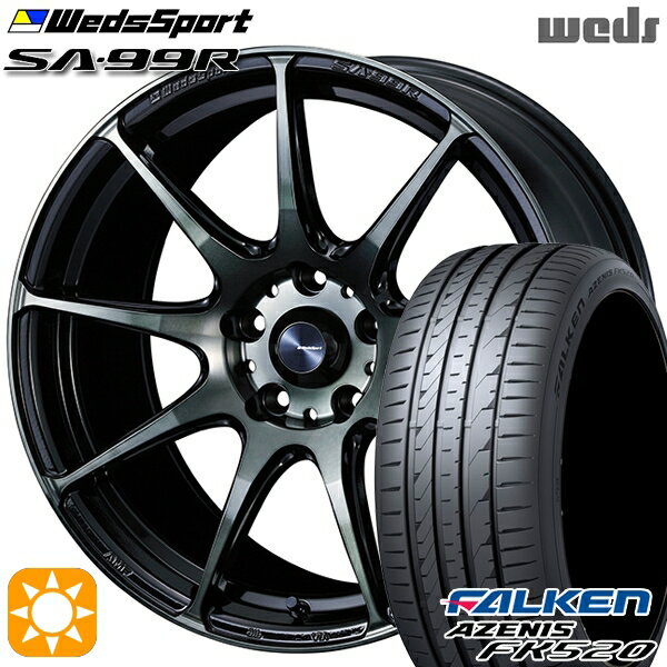 【取付対象】アウトランダー デリカD5 225/55R18 102W XL ファルケン アゼニス FK520 Weds ウェッズスポーツ SA99R WBC（ウォースブラッククリアー） 18インチ 8.0J 5H114.3 サマータイヤホイールセット