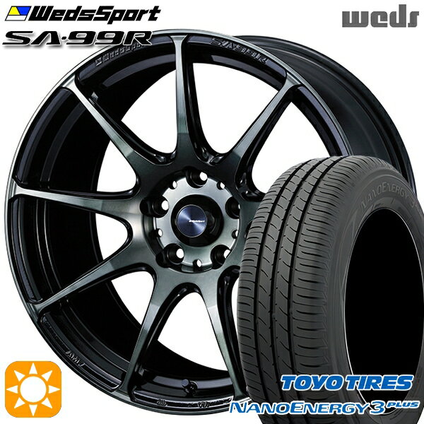 【取付対象】215/40R18 85W トーヨー ナノエナジー3プラス Weds ウェッズスポーツ SA99R WBC（ウォースブラッククリアー） 18インチ 7.5J 5H100 サマータイヤホイールセット