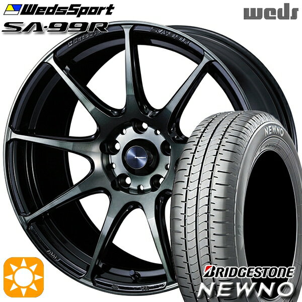 【取付対象】225/50R17 94V ブリヂストン ニューノ Weds ウェッズスポーツ SA99R WBC（ウォースブラッククリアー） 17インチ 7.0J 5H114.3 サマータイヤホイールセット