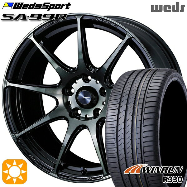 【取付対象】リーフ レヴォーグ 215/50R17 95W XL ウィンラン R330 Weds ウェッズスポーツ SA99R WBC（ウォースブラッククリアー） 17インチ 7.0J 5H114.3 サマータイヤホイールセット