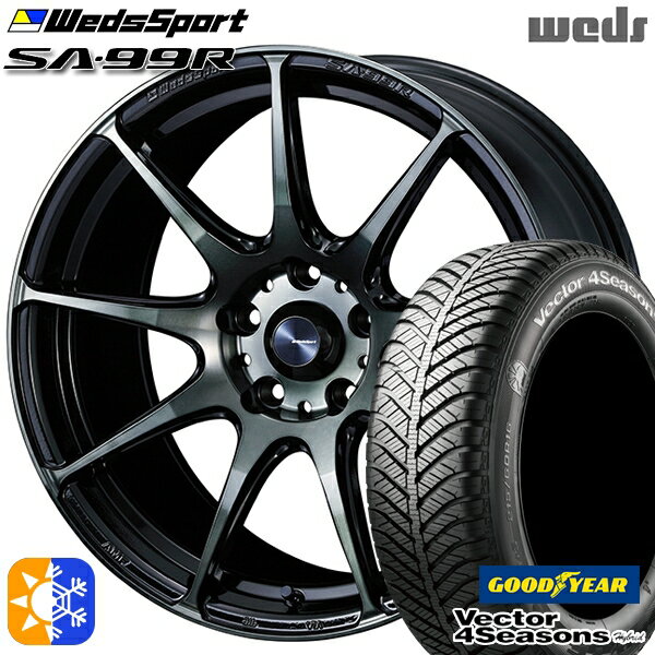 225/40R18 92H XL グッドイヤー ベクター フォーシーズンズ Weds ウェッズスポーツ SA99R 18インチ 7.5J 5H114.3 WBC(ウォースブラッククリアー) オールシーズンタイヤホイールセット
