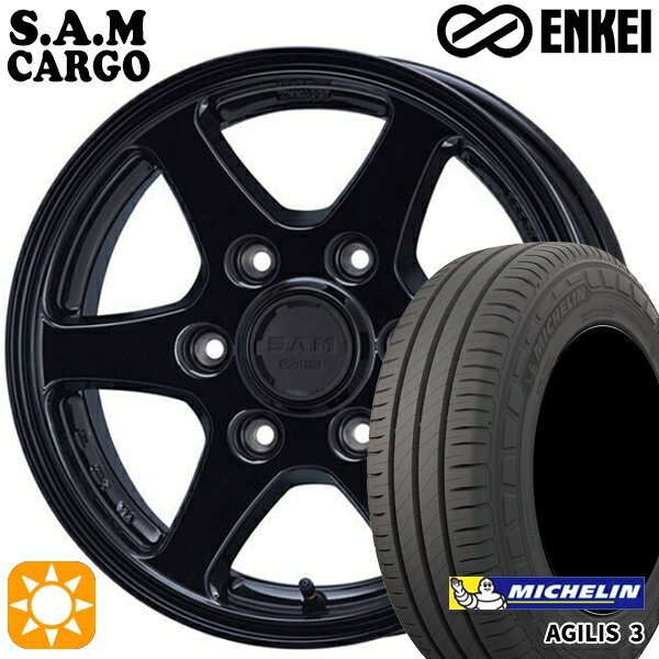 【取付対象】200系ハイエース 215/65R16C 109/107T ミシュラン アジリス3 ENKEI S.A.M カーゴ ブラック 16インチ 6.5J 6H139.7 サマータイヤホイールセット