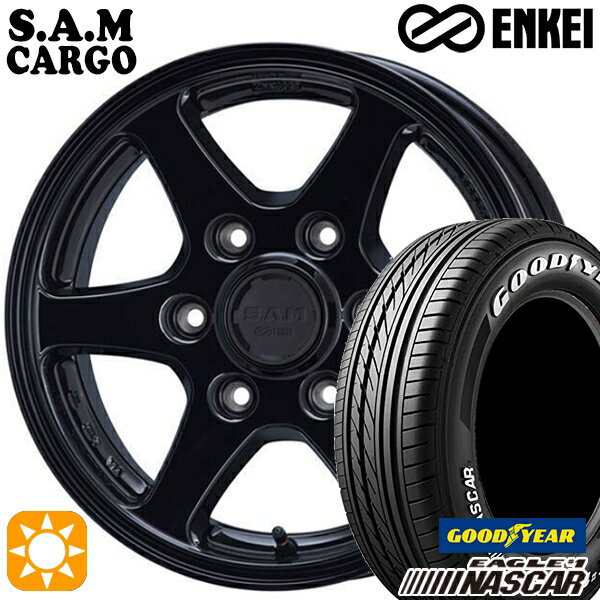 【18日限定 ダイヤモンド会員限定P13倍 】 195/80R15 107/105L グッドイヤー イーグル 1 ナスカー ENKEI S.A.M カーゴ ブラック 15インチ 6.0J 6H139.7 サマータイヤホイールセット