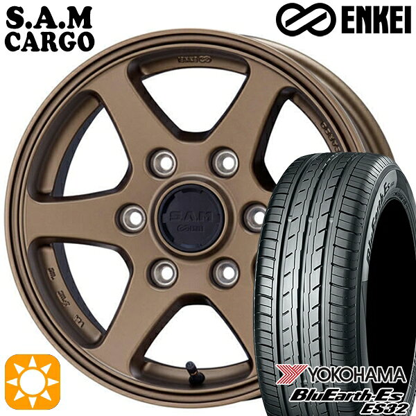 【取付対象】215/60R17 96H ヨコハマ ブルーアース ES32 ENKEI S.A.M カーゴ マットブロンズ 17インチ 6.5J 6H139.7 サマータイヤホイールセット