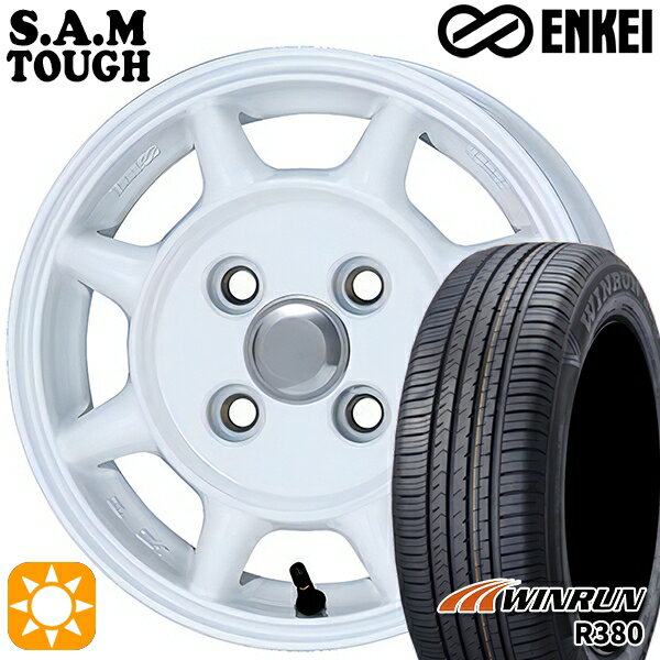 【取付対象】エブリィワゴン 165/60R14 75H ウィンラン R380 ENKEI S.A.M タフ ホワイト 14インチ 5.0J 4H100 サマータイヤホイールセット