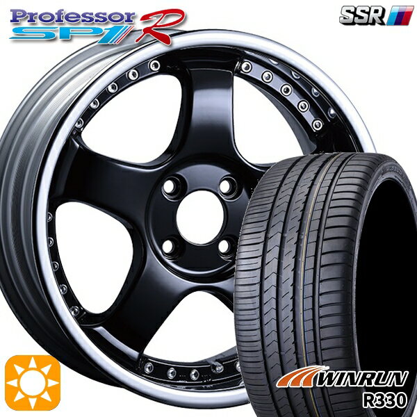 【取付対象】195/40R17 81W XL ウィンラン R330 SSR プロフェッサー SP4R フラットブラック 17インチ 6.0J 4H100 サマータイヤホイールセット