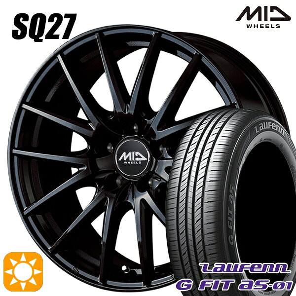 【取付対象】185/65R15 88H ラウフェン G FIT as-01 LH42 MID シュナイダー SQ27 メタリックブラック 15インチ 6.0J 5H100 サマータイヤホイールセット