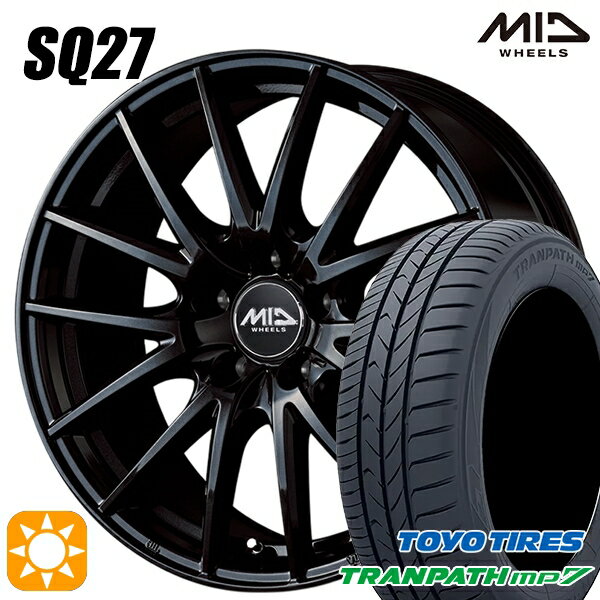 【取付対象】215/60R16 95H トーヨー トランパス mp7 MID シュナイダー SQ27 メタリックブラック 16インチ 6.5J 5H114.3 サマータイヤホイールセット