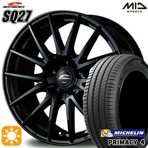 【取付対象】リーフ ノア 205/55R16 91W ミシュラン プライマシー4 MID シュナイダー SQ27 メタリックブラック 16インチ 6.5J 5H114.3 サマータイヤホイールセット