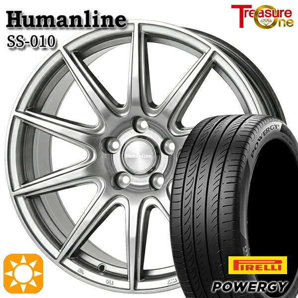 【取付対象】225/45R18 95W XL ピレリ パワジー トレジャーワン ヒューマンライン SS010 ダークグレー 18インチ 7.0J 5H114.3 +48/+53 サマータイヤホイールセット