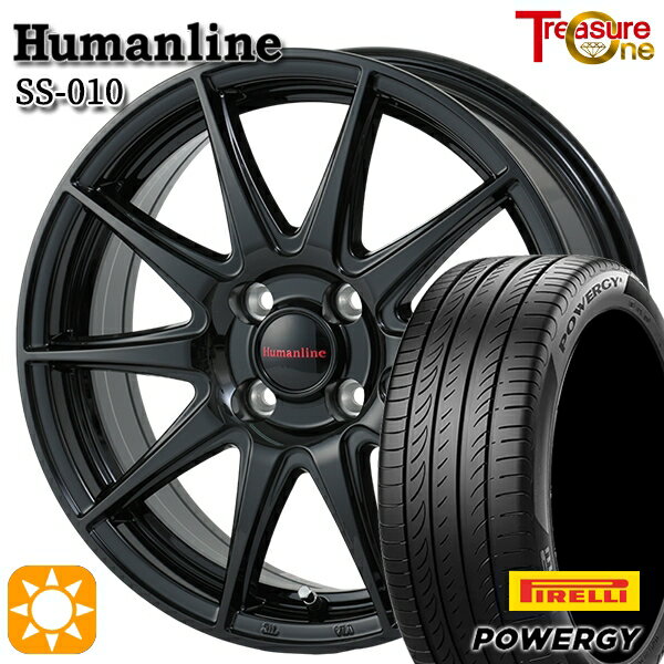 【取付対象】165/55R15 75H ピレリ パワジー トレジャーワン ヒューマンライン SS010 ブラック 15インチ 4.5J 4H100 +45 サマータイヤホイールセット
