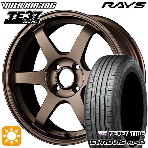 【18日限定!ダイヤモンド会員限定P13倍!】 185/65R15 ネクセン ロードストーン ユーロビズ HP02 RAYS ボルクレーシング TE37 ソニック BR 15インチ 6.0J 4H100 サマータイヤホイールセット