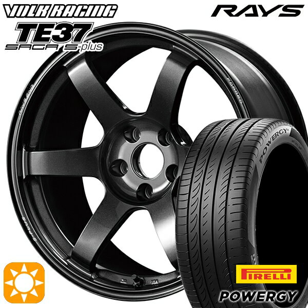 【取付対象】205/45R17 88W XL ピレリ パワジー RAYS ボルクレーシング TE37 サーガ S-プラス MM 17インチ 7.0J 4H100 サマータイヤホイールセット