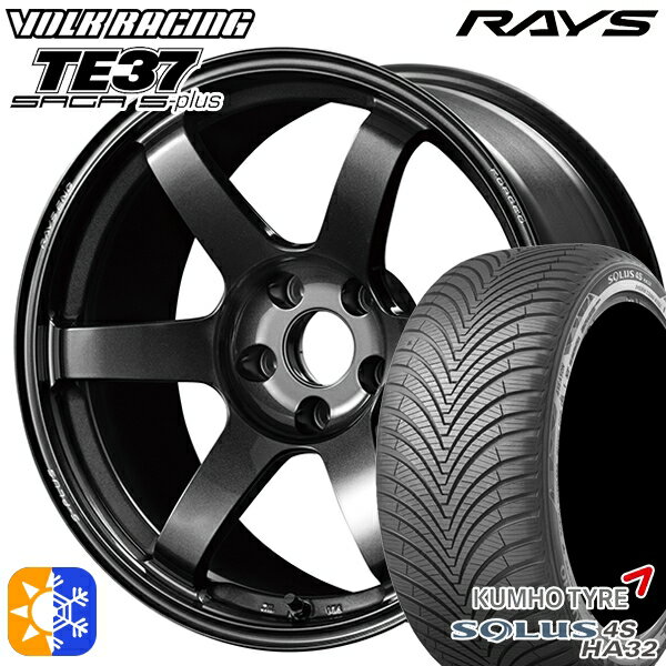 215/50R17 95W XL クムホ ソルウス 4S HA32 RAYS ボルクレーシング TE37 サーガ S-プラス MM 17インチ 7.5J 5H114.3 オールシーズンタイヤホイールセット