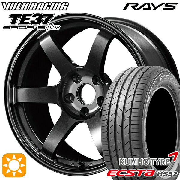 【取付対象】215/60R17 100V XL クムホ エクスタ HS52 RAYS ボルクレーシング TE37 サーガ S-プラス MM 17インチ 7.5J 5H114.3 サマータイヤホイールセット