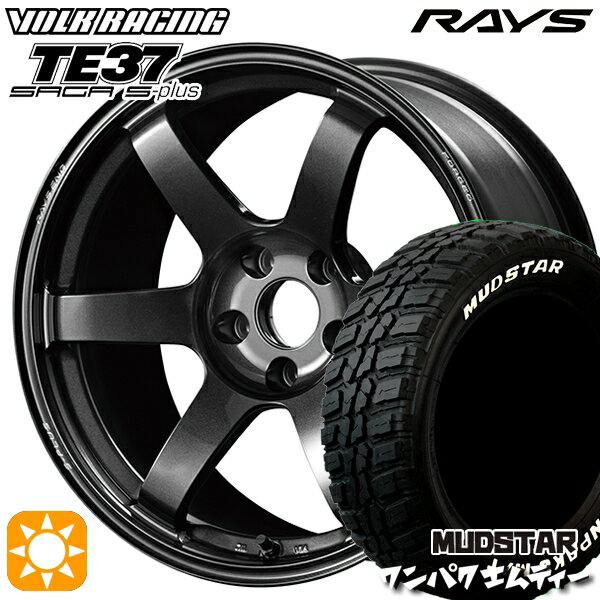 【取付対象】225/60R18 100T WL マッドスター ワンパク M/T ホワイトレター RAYS ボルクレーシング TE37 サーガ S-プラス MM 18インチ 7.5J 5H114.3 サマータイヤホイールセット