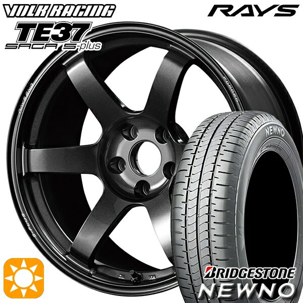 【取付対象】225/55R18 98V ブリヂストン ニューノ RAYS ボルクレーシング TE37 サーガ S-プラス MM 18インチ 7.5J 5H114.3 サマータイヤホイールセット
