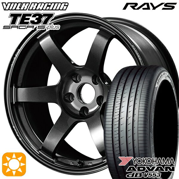 【取付対象】アイシス ノア/ヴォクシー 215/45R17 91W XL ヨコハマ アドバンデシベル V553 RAYS ボルクレーシング TE37 サーガ S-プラス MM 17インチ 7.5J 5H114.3 サマータイヤホイールセット