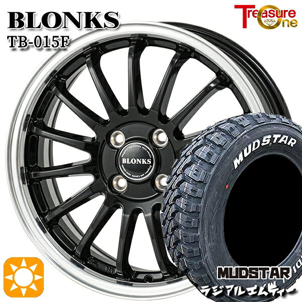 【取付対象】アクア クロスビー 175/60R16 82H マッドスター ラジアル M/T ホワイトレター トレジャーワン ブロンクス TB015F BK/RP 16インチ 6.0J 4H100 サマータイヤホイールセット