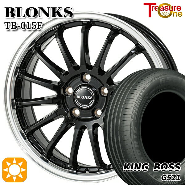 【取付対象】エスティマ ヤリスクロス 215/60R16 95V キングボス G521 トレジャーワン ブロンクス TB015F BK/RP 16インチ 6.5J 5H114.3 サマータイヤホイールセット