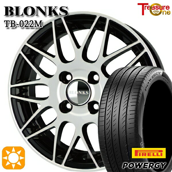 【取付対象】185/60R15 84H ピレリ パワジー トレジャーワン ブロンクス TB022M ブラックポリッシュ 15インチ 5.5J 4H100 +38/+45 サマータイヤホイールセット