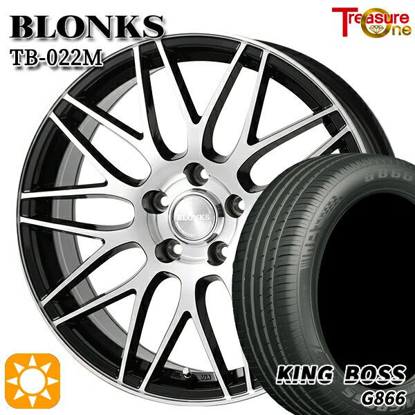 【取付対象】215/45R17 91W XL キングボス G866 トレジャーワン ブロンクス TB022M ブラックポリッシュ 17インチ 7.0J 5H100 +50 サマータイヤホイールセット