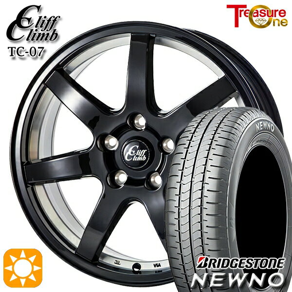 【取付対象】195/65R15 91H ブリヂストン ニューノ トレジャーワン クリフクライム TC07 ブラックアンダーカット 15インチ 6.0J 5H114.3 サマータイヤホイールセット
