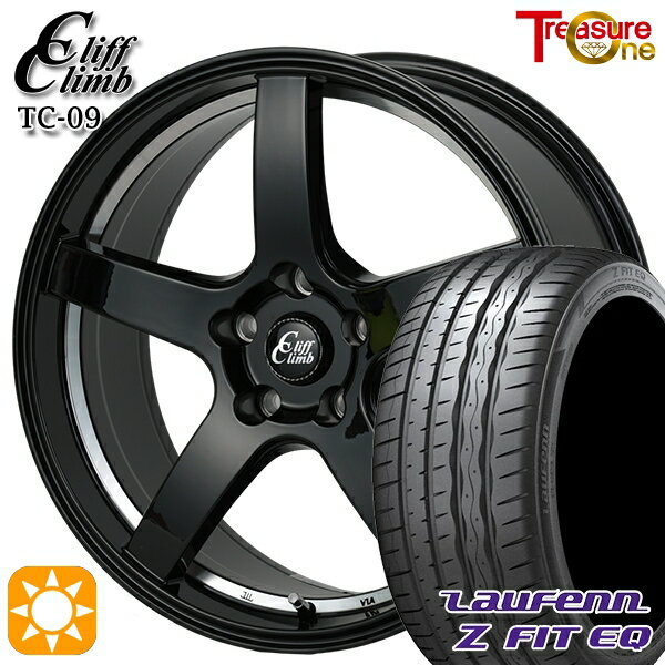【取付対象】215/45R18 93Y XL ラウフェン Z FIT EQ LK03 トレジャーワン クリフクライム TC09 ブラックアンダーカットポリッシュ 18インチ 7.0J 5H114.3 サマータイヤホイールセット