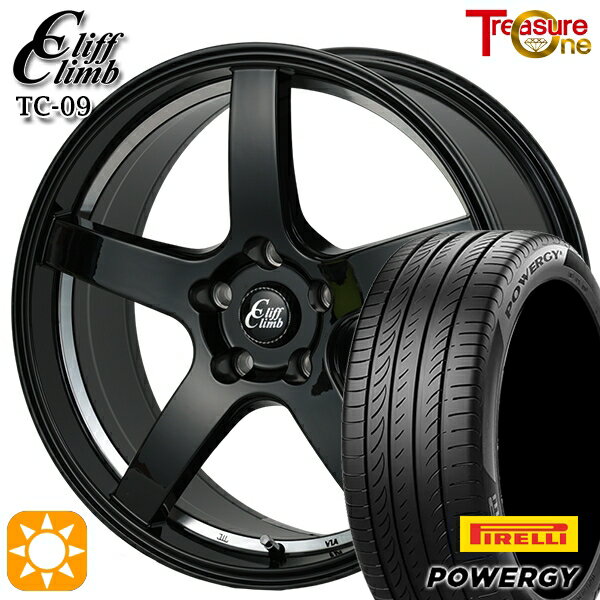 【取付対象】215/45R17 91W XL ピレリ パワジー トレジャーワン クリフクライム TC09 ブラックアンダーカットポリッシュ 17インチ 7.0J 5H100 サマータイヤホイールセット
