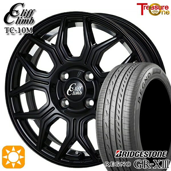 【取付対象】185/60R15 84H ブリヂストン レグノ GR-X3 トレジャーワン クリフクライム TC10M ブラックアンダーカットポリッシュ 15インチ 5.5J 4H100 サマータイヤホイールセット