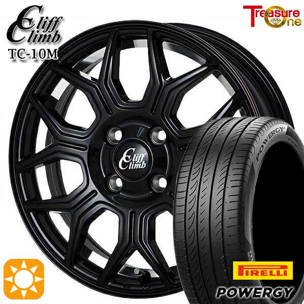【取付対象】195/55R16 87V ピレリ パワジー トレジャーワン クリフクライム TC10M ブラックアンダーカットポリッシュ 16インチ 6.5J 4H100 サマータイヤホイールセット