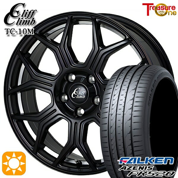 【取付対象】225/50R18 99W XL ファルケン アゼニス FK520 トレジャーワン クリフクライム TC10M ブラックアンダーカットポリッシュ 18インチ 7.0J 5H114.3 サマータイヤホイールセット