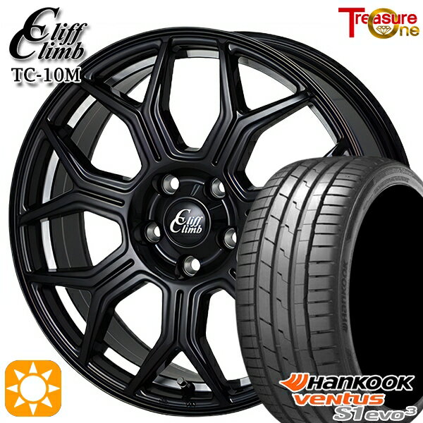 5/15ポイント5倍★215/40R18 89Y XL ハンコック veNtus S1 evo3 K127 トレジャーワン クリフクライム TC10M ブラックアンダーカットポリッシュ 18インチ 7.0J 5H114.3 サマータイヤホイールセット