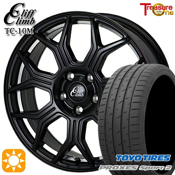 【取付対象】225/45R18 95Y XL トーヨー プロクセススポーツ2 トレジャーワン クリフクライム TC10M ブラックアンダーカットポリッシュ 18インチ 8.0J 5H114.3 サマータイヤホイールセット