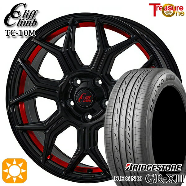 【取付対象】ジェイド アクセラ 225/40R18 92W XL ブリヂストン レグノ GR-X3 トレジャーワン クリフクライム TC10M ブラックレッドアンダーカット 18インチ 7.0J 5H114.3 サマータイヤホイールセット