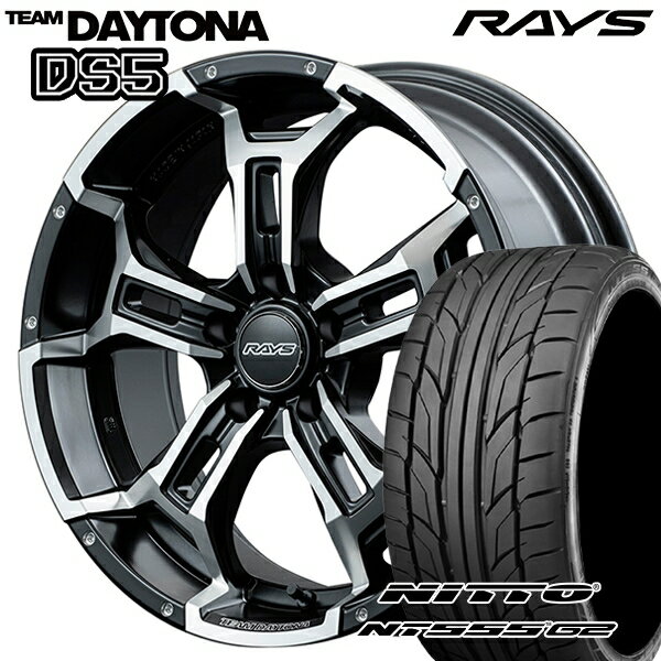 【取付対象】215/40R18 89W XL ニットー NT555 G2 レイズ チームデイトナ DS5 セミグロスブラック/フルDC(BBL) 18インチ 7.5J 5H114.3 サマータイヤホイールセット