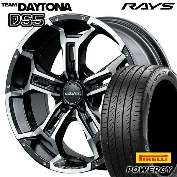 【取付対象】225/45R18 95W XL ピレリ パワジー レイズ チームデイトナ DS5 セミグロスブラック/フルDC(BBL) 18インチ 7.5J 5H114.3 サマータイヤホイールセット