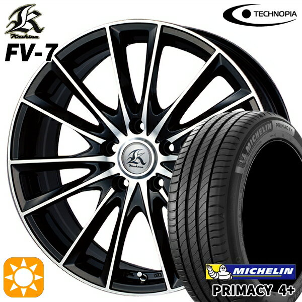 【取付対象】225/55R18 98V ミシュラン プライマシー4プラス テクノピア カシーナ FV7 ブラックポリッシュ 18インチ 7.0J 5H114.3 サマータイヤホイールセット
