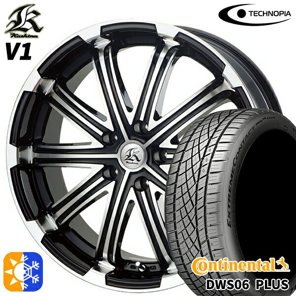 225/40R19 93Y XL コンチネンタル DWS06+ テクノピア カシーナ V1 ブラックポリッシュ 19インチ 8.0J 5H114.3 オールシーズンタイヤホイールセット