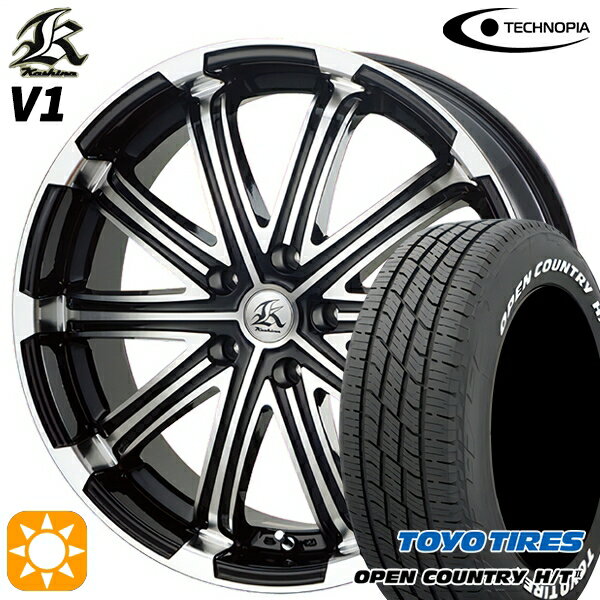【取付対象】225/60R18 100H トーヨー オープンカントリー H/T2 WL テクノピア カシーナ V1 ブラックポリッシュ 18インチ 7.0J 5H114.3 サマータイヤホイールセット