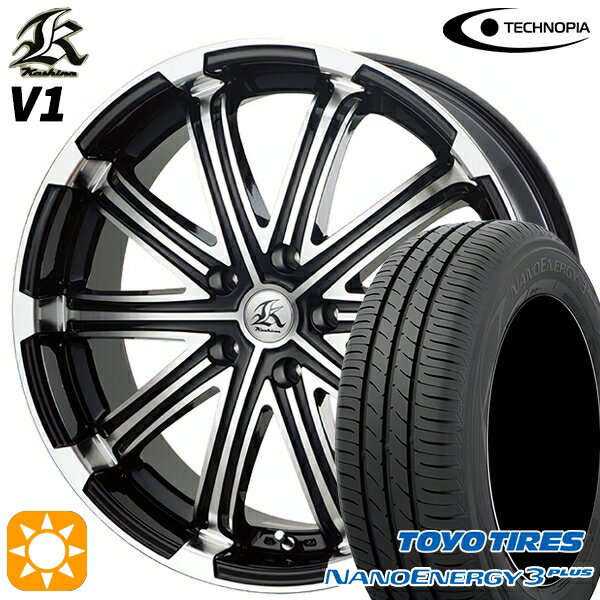 【取付対象】215/40R18 85W トーヨー ナノエナジー3プラス テクノピア カシーナ V1 ブラックポリッシュ 18インチ 7.0J 5H114.3 サマータイヤホイールセット