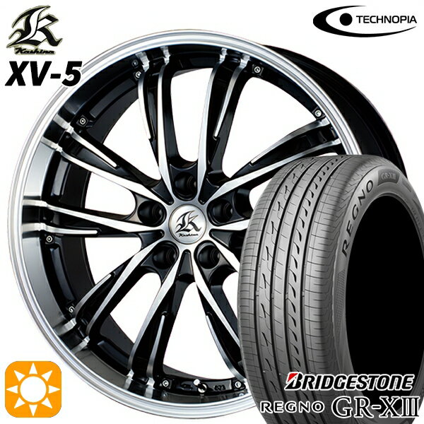 【取付対象】リーフ レヴォーグ 215/50R17 95V XL ブリヂストン レグノ GR-X3 テクノピア カシーナ XV5 ブラックポリッシュ 17インチ 7.0J 5H114.3 サマータイヤホイールセット