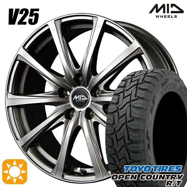 【取付対象】225/60R17 99Q トーヨー オープンカントリー R/T MID ユーロスピード V25 メタリックグレー 17インチ 7.0J 5H114.3 サマータイヤホイールセット