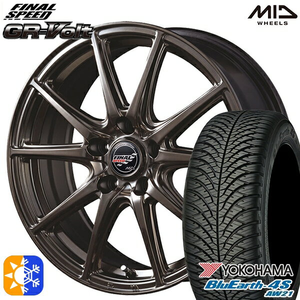 ヴェゼル レガシィ 225/60R18 104V XL ヨコハマ ブルーアース 4S AW21 MID ファイナルスピード GR-ボルト ハイメタブロンズ 18インチ 7.0J 5H114.3 オールシーズンタイヤホイールセット 1