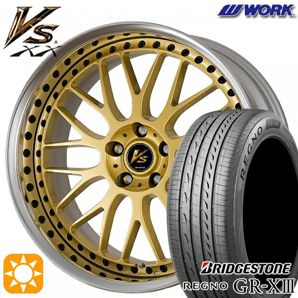 【取付対象】ジェイド アクセラ 225/40R18 92W XL ブリヂストン レグノ GR-X3 WORK ワーク VS XX ゴールド 18インチ 7.0J 5H114.3 サマータイヤホイールセット