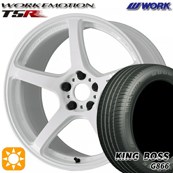 【取付対象】225/45R19 92W キングボス G866 WORK エモーション T5R アイスホワイト 19インチ 8.5J 5H114.3 サマータイヤホイールセット