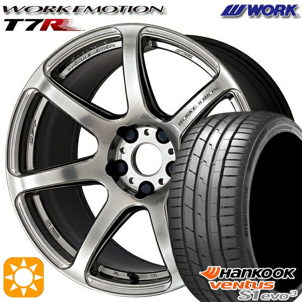 【取付対象】215/40R18 89Y XL ハンコック veNtus S1 evo3 K127 WORK エモーション T7R グリミットシルバー 18インチ 7.5J 5H100 サマータイヤホイールセット